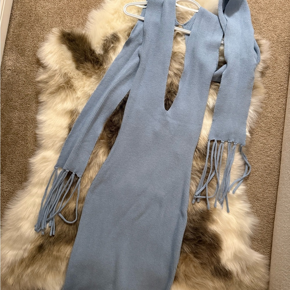 Peppermayo Light Blue Maxi knit Dress - Picture 2 of 3